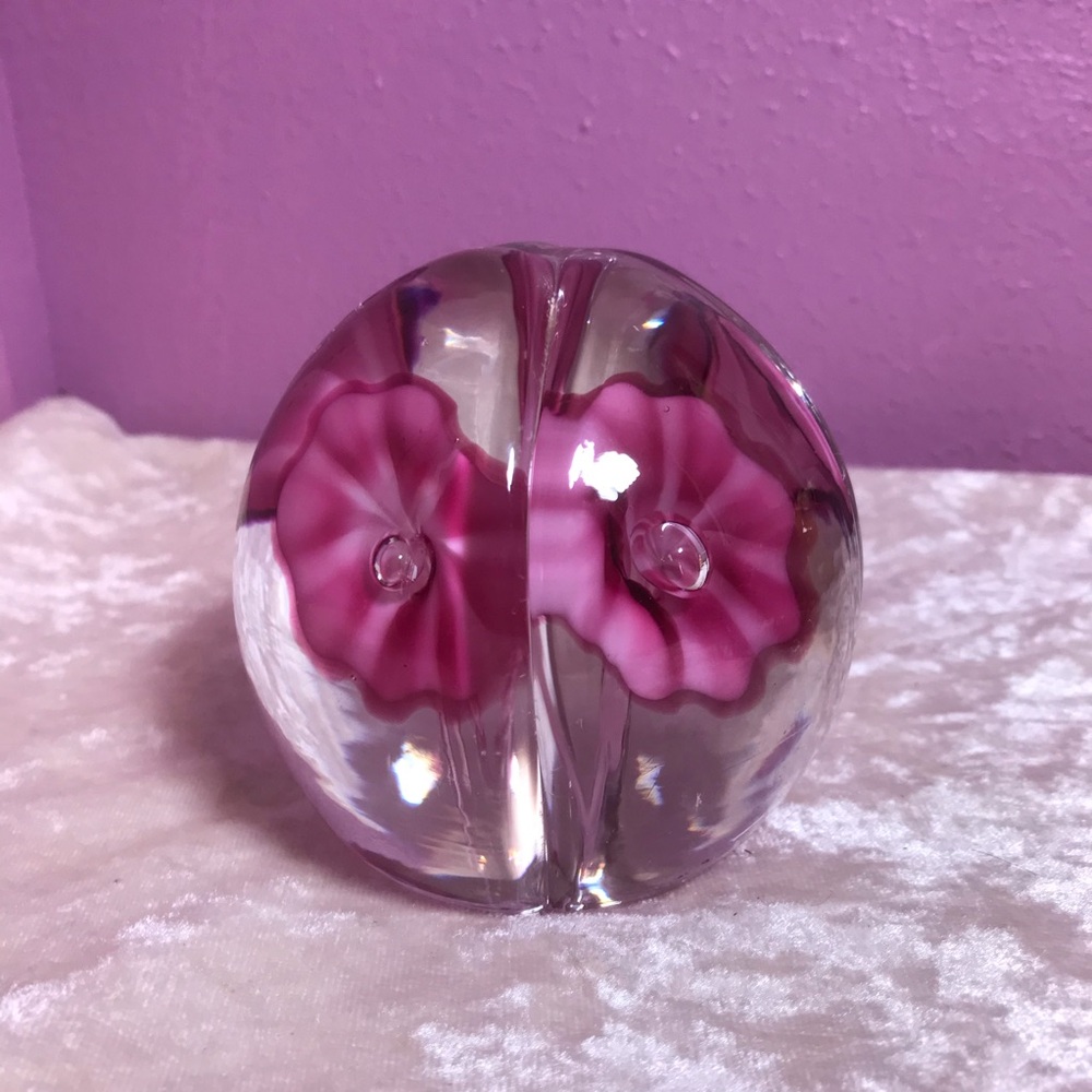 Fratelli Toso Italian Glass Trumpet Flower Paperweight Office Murano Ventian EUC